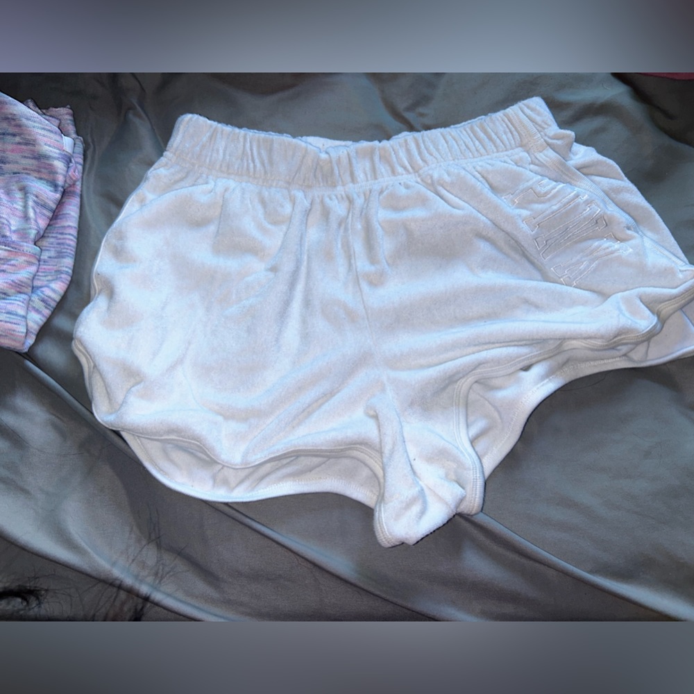 Victoria’s Secret PINK white terry cloth shorts